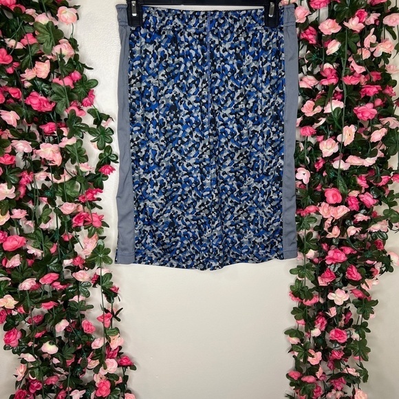 Nike Gray Blue Athletic Shorts Mens Large Fitness Gym Workout - Picture 1 of 9